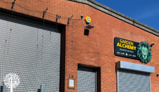 Entrance of a hydroponic grow shop.