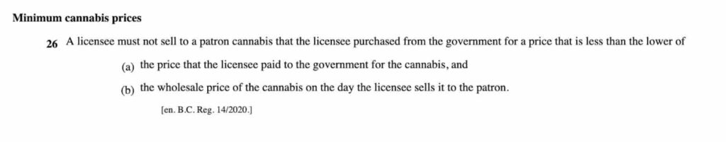 BC pot shop fined for selling cannabis at too low of a price