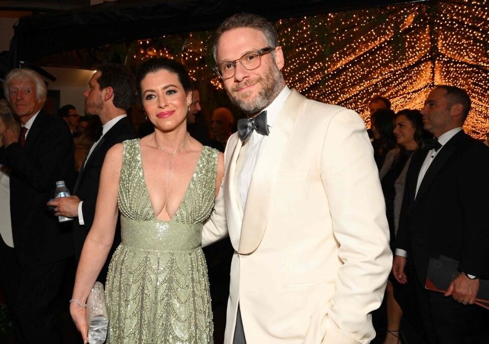 Seth Rogen may not have been on mushrooms at the Oscars but he was smoking weed at the after-party